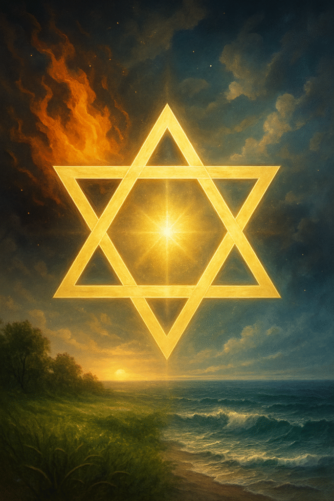 A Estrela de Davi, também conhecida como Magen David (Escudo de Davi), é um dos símbolos mais antigos e poderosos da humanidade. Apesar de ser amplamente associada ao judaísmo, sua força simbólica atravessa tradições espirituais, esotéricas e filosóficas — carregando consigo significados profundos de equilíbrio, proteção, conexão com o divino e totalidade